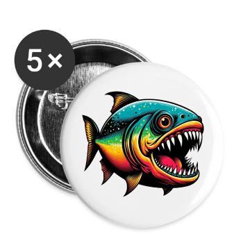 Piranha - Buttons small 1''/25 mm (5-pack) - white - Front