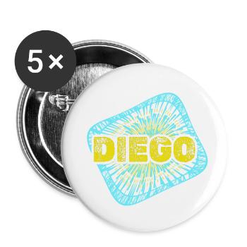 Diego als Freizeit - Buttons klein 25 mm (5er Pack) - Weiß - Vorne