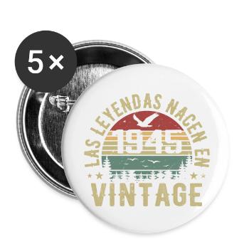 Legenden werden geboren 1945 Geburtstagsgeschenk 1945 - Buttons klein 25 mm (5er Pack) - Weiß - Vorne