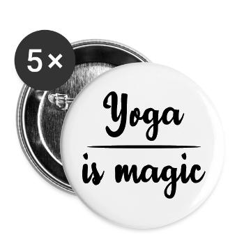 Yoga Meditation Spa Namaste - Buttons klein 25 mm (5er Pack) - Weiß - Vorne