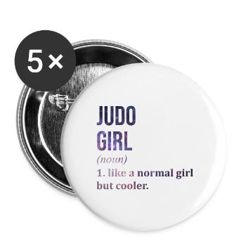 Judo - Buttons klein 25 mm (5er Pack) - Weiß - Vorne
