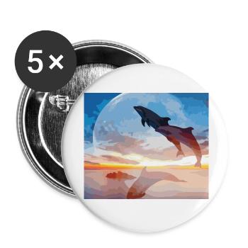 Dolphin - Buttons small 1''/25 mm (5-pack) - white - Front