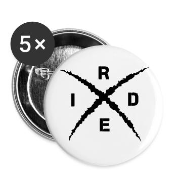 Chevaucher - Lot de 5 petits badges (25 mm) - blanc - Devant