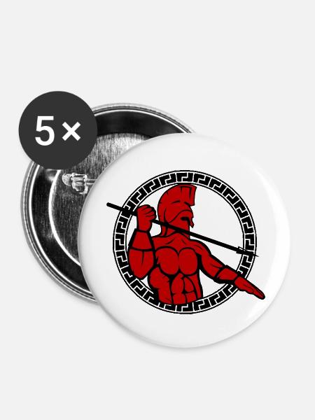 Spartaner - Buttons klein 25 mm (5er Pack) - Weiß