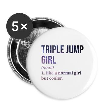 triple saut - Lot de 5 petits badges (25 mm) - blanc - Devant