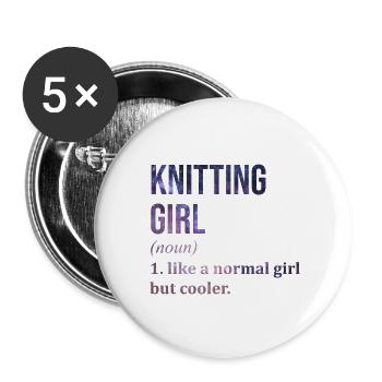 tricot - Lot de 5 petits badges (25 mm) - blanc - Devant