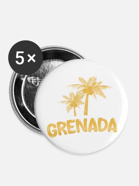 Grenada als Grenada - Buttons klein 25 mm (5er Pack) - Weiß