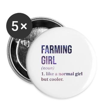 Farming - Buttons small 1''/25 mm (5-pack) - white - Front