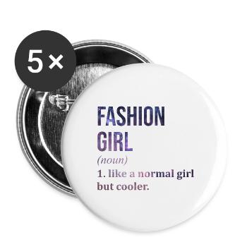 mode - Lot de 5 petits badges (25 mm) - blanc - Devant