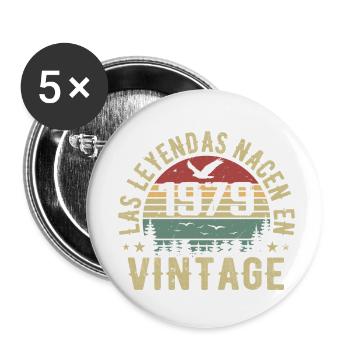Legenden sind geboren 1979 Geburtstagsgeschenk 1979 - Buttons klein 25 mm (5er Pack) - Weiß - Vorne