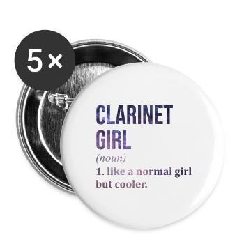 Clarinet - Buttons small 1''/25 mm (5-pack) - white - Front