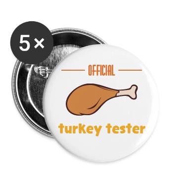 Türkei-Tester - Buttons klein 25 mm (5er Pack) - Weiß - Vorne