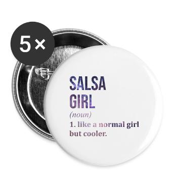 salsa - Lot de 5 petits badges (25 mm) - blanc - Devant