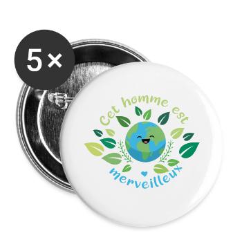 This man is Wonderful - Buttons small 1''/25 mm (5-pack) - white - Front