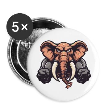 Elefant Tier Comic - Buttons klein 25 mm (5er Pack) - Weiß - Vorne