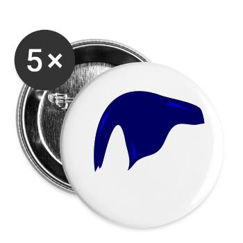 Chapeau de Noël bleu - Lot de 5 petits badges (25 mm) - blanc - Devant