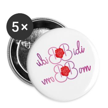 Bidi Bidi Bom Bom - Panish Dance - Spanisches Fest - Buttons klein 25 mm (5er Pack) - Weiß - Vorne