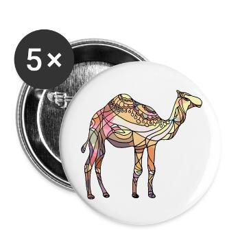 Chameau - Lot de 5 petits badges (25 mm) - blanc - Devant