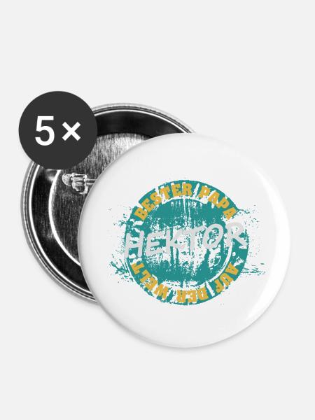 Hektor - Buttons klein 25 mm (5er Pack) - Weiß