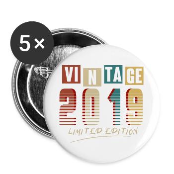 Vintage 2019: Limited Edition - 6th Anniversary. - Buttons small 1''/25 mm (5-pack) - white - Front