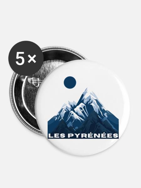 Die Pyrenäen - Geschenkidee - Buttons klein 25 mm (5er Pack) - Weiß