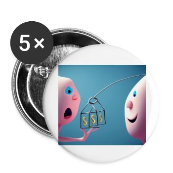 Autistic Art - Beziehung - Buttons klein 25 mm (5er Pack) - Weiß - Vorne