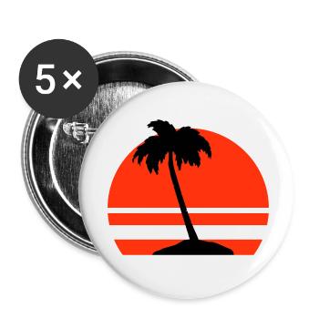 Île Palm - Lot de 5 petits badges (25 mm) - blanc - Devant