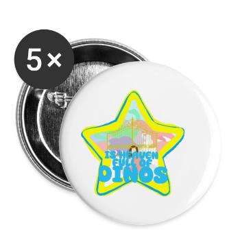 Dinosaurier-Paradies - Buttons klein 25 mm (5er Pack) - Weiß - Vorne