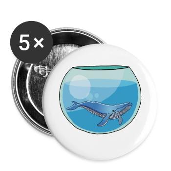 Wal-Glas - Buttons klein 25 mm (5er Pack) - Weiß - Vorne