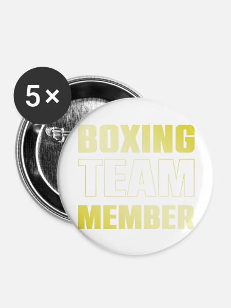 Boxing Team - Buttons klein 25 mm (5er Pack) - Weiß