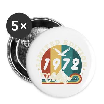 Jahrgang 1973 Retro - Bestseller - Buttons klein 25 mm (5er Pack) - Weiß - Vorne