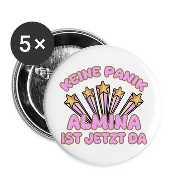 Almina comme nom de femme - Lot de 5 petits badges (25 mm) - blanc - Devant