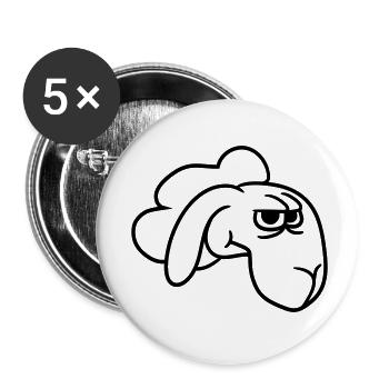 Schaf Guckt Skeptisch Kritisch Misstrauisch Starrt - Buttons klein 25 mm (5er Pack) - Weiß - Vorne