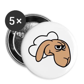 Schaf Guckt Skeptisch Kritisch Misstrauisch Starrt - Buttons klein 25 mm (5er Pack) - Weiß - Vorne