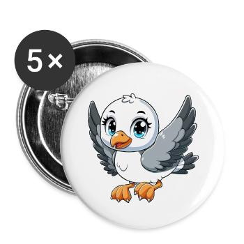 Baby Seagull - Buttons small 1''/25 mm (5-pack) - white - Front