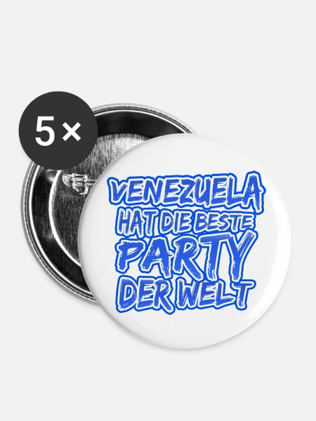 Venezuela Venezuela - Buttons klein 25 mm (5er Pack) - Weiß