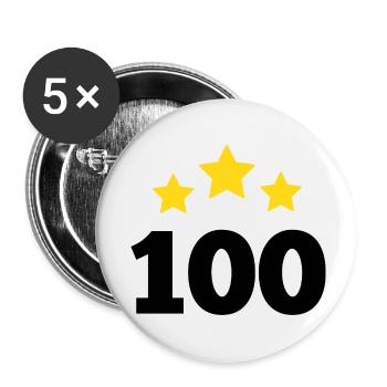 100 Jahre Stern - Geschenk zum 100-jährigen Jubiläum - Buttons klein 25 mm (5er Pack) - Weiß - Vorne