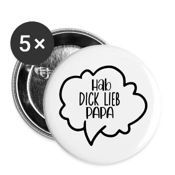 Papa de papa père Fête des pères Chemise premium homme - Lot de 5 petits badges (25 mm) - blanc - Devant