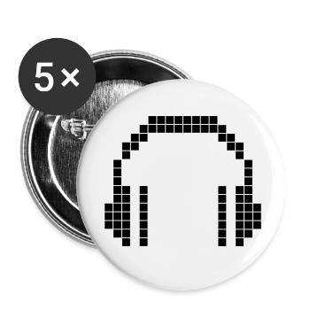 8 BIT Headphones - Buttons klein 25 mm (5er Pack) - Weiß - Vorne