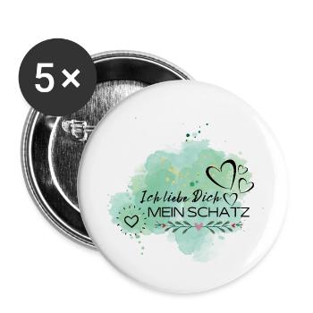 I love you - Buttons small 1''/25 mm (5-pack) - white - Front