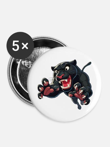 -Angriffe - Buttons klein 25 mm (5er Pack) - Weiß