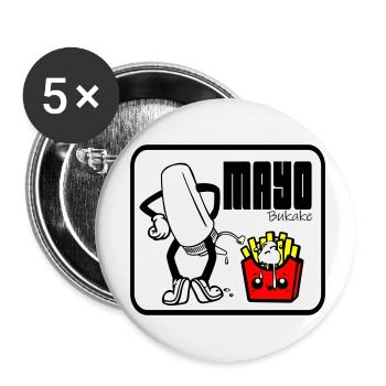 With mayo - Buttons small 1''/25 mm (5-pack) - white - Front