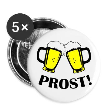 Santé de la bière - Lot de 5 petits badges (25 mm) - blanc - Devant