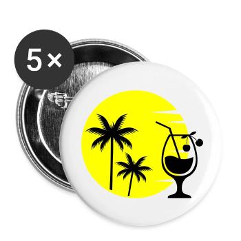 cocktail sunset - Buttons klein 25 mm (5er Pack) - Weiß - Vorne