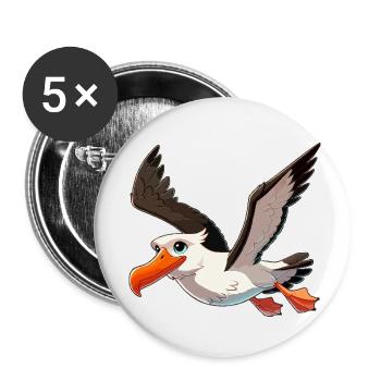 Albatros - Buttons klein 25 mm (5er Pack) - Weiß - Vorne