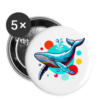Whale - Buttons small 1''/25 mm (5-pack) - white - Front