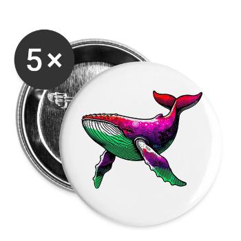 Whale - Buttons small 1''/25 mm (5-pack) - white - Front
