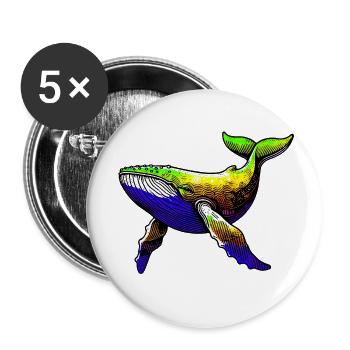 Whale - Buttons small 1''/25 mm (5-pack) - white - Front