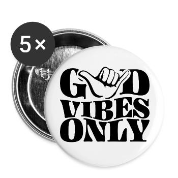 Énergie positive - Lot de 5 petits badges (25 mm) - blanc - Devant
