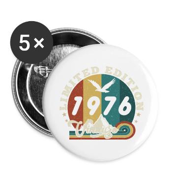 Jahrgang 1977 Retro - Bestseller - Buttons klein 25 mm (5er Pack) - Weiß - Vorne